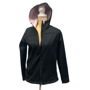 Columbia Women’s Heather Canyon Softshell Jacket Small Black Pink